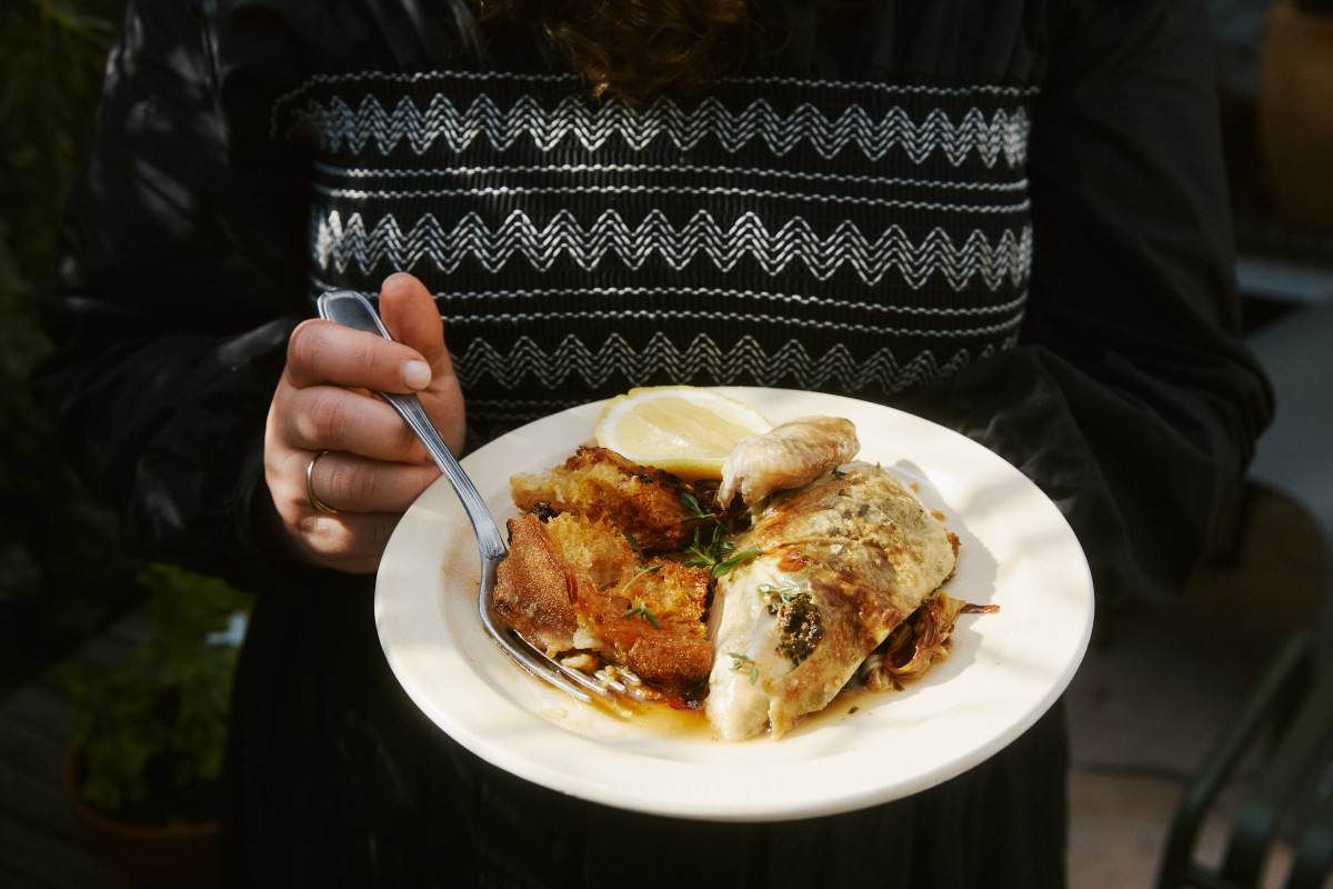 Roast Chicken with Herb Butter and Croutons | Irrewarra Sourdough