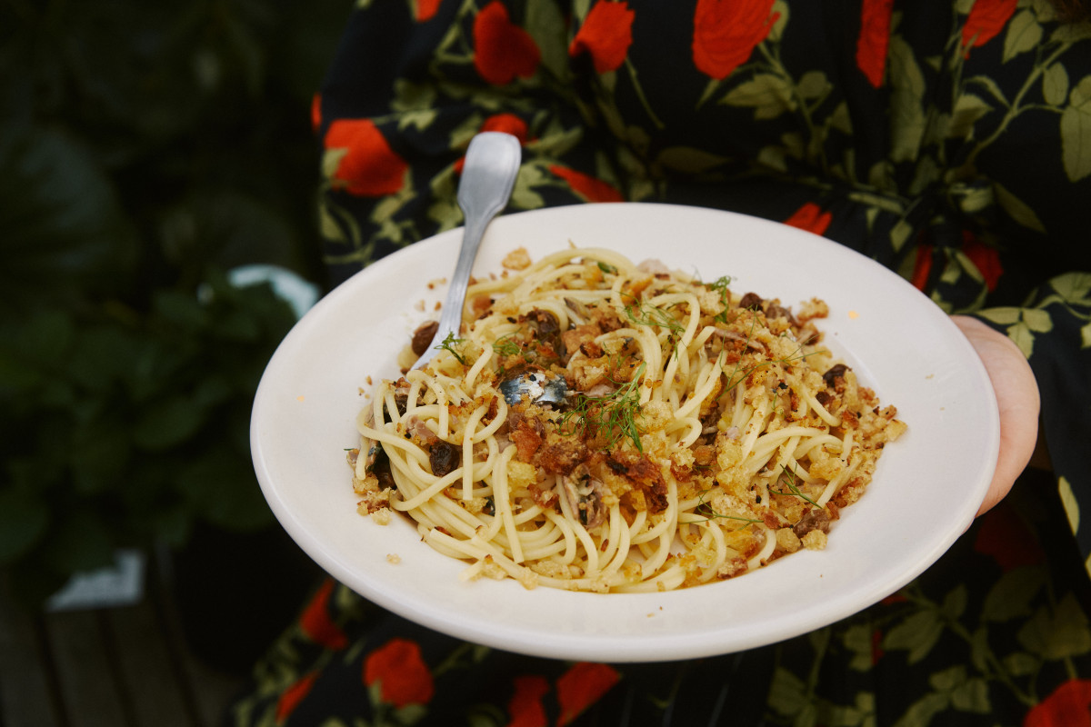 Spaghetti with Sardines, Pine Nuts & Sultanas | Irrewarra Sourdough